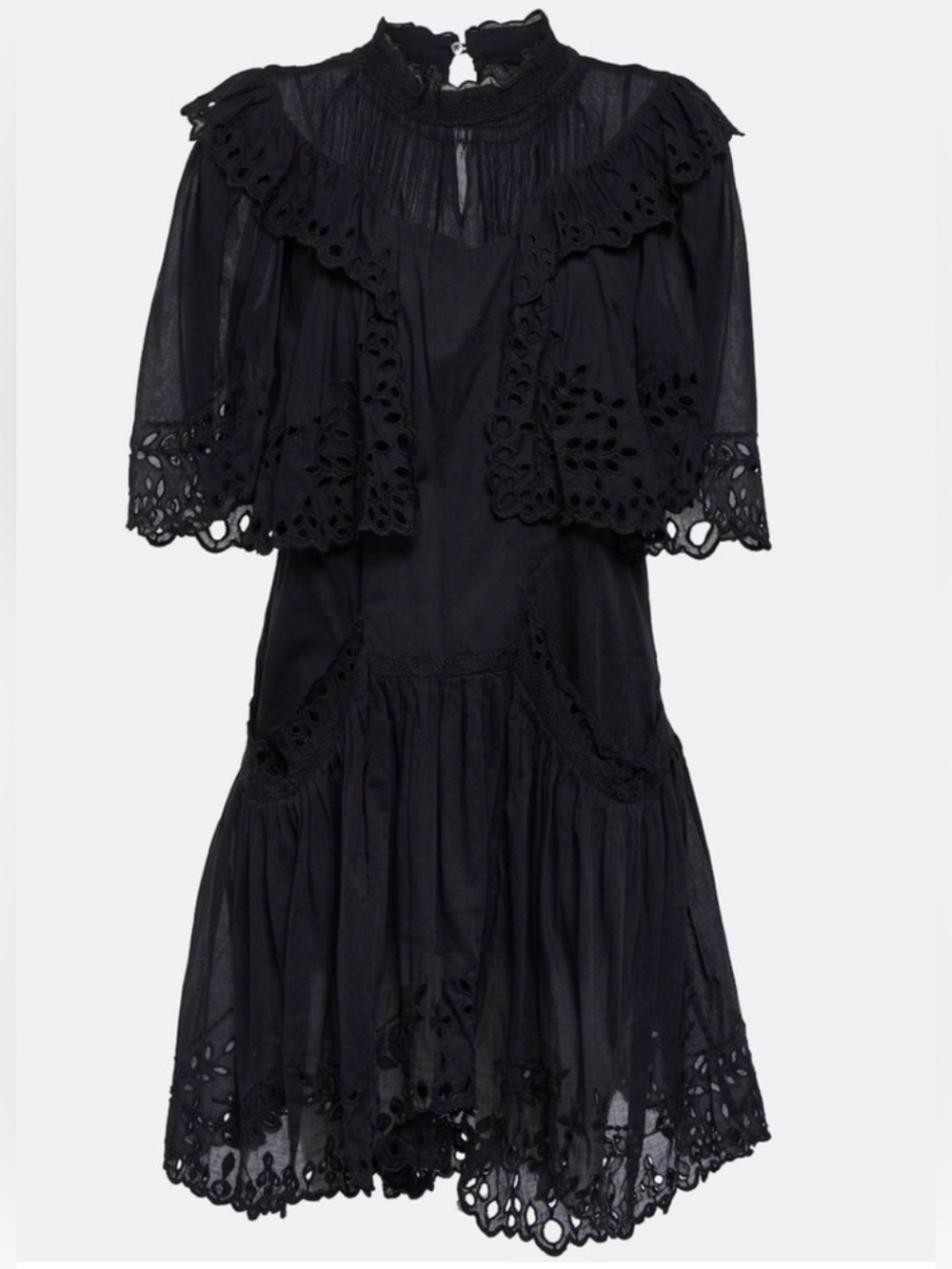 ISABEL MARANT ETOILE Kayene Black Lace Mini Dress Size 40 VGUC